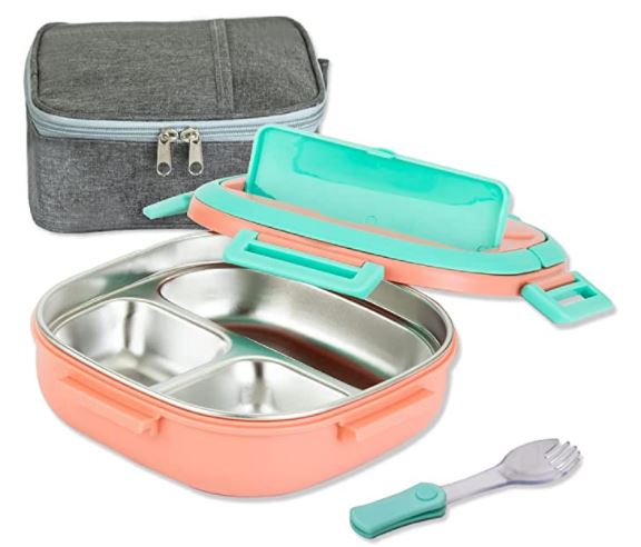 Housmile Bento Box Kit, Stackable Lunch Box with Containers Included,  Built-in Spoon Fork, Sauce Box…See more Housmile Bento Box Kit, Stackable  Lunch